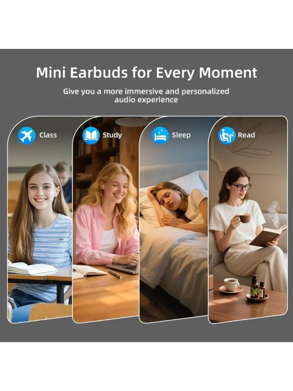 Wireless Sleep Earbuds for Side Sleepers, Mini Invisible, Bluetooth 5.4, 40H